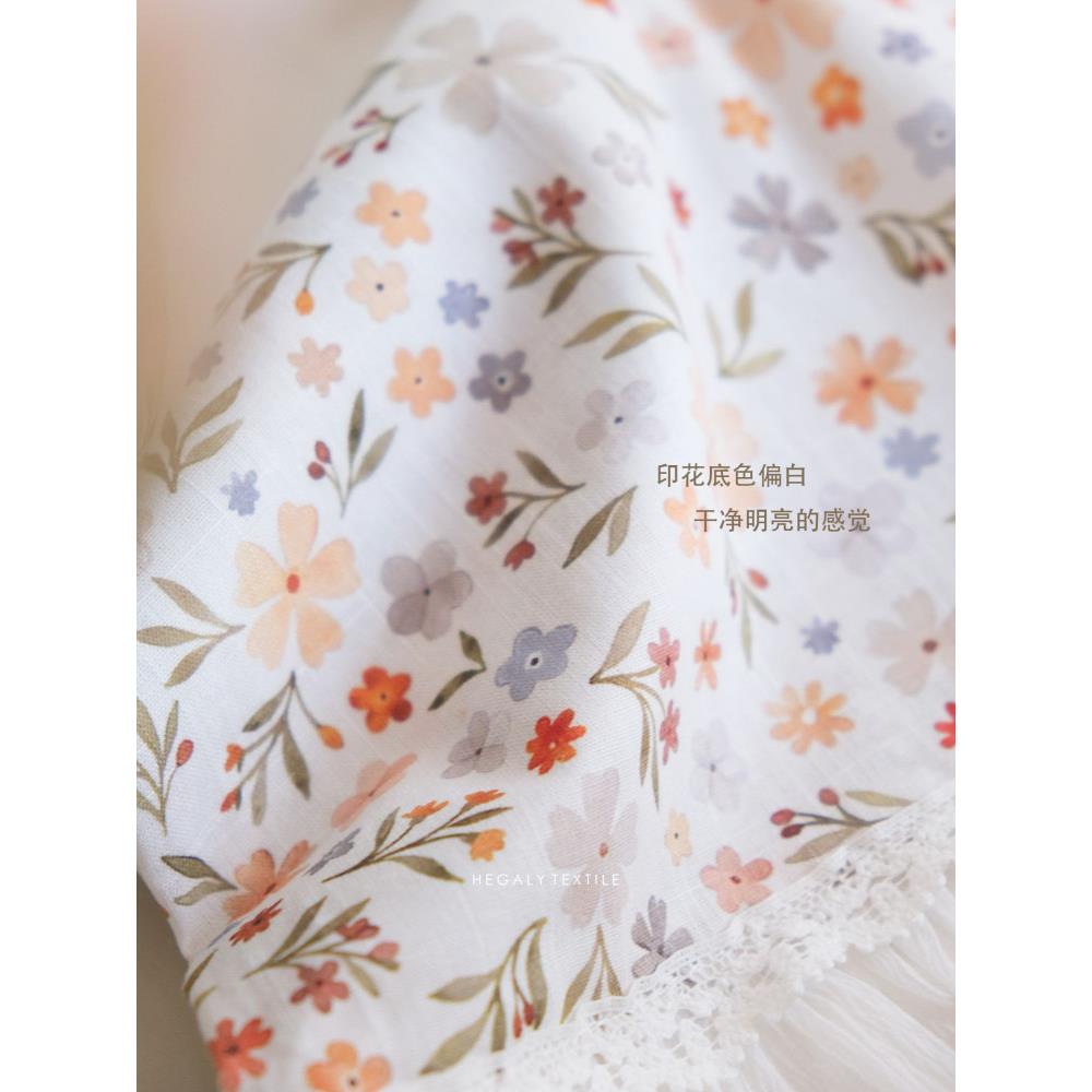 HEGALY 芙蔓小碎花印花半帘小窗帘橱窗装饰厨房透光可爱韩系
