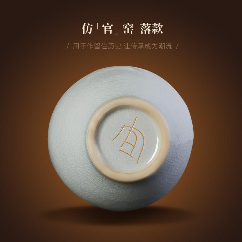 景德镇陶瓷器青瓷花瓶裂纹宋氏美学仿古中式汝瓷插花家居瓷瓶摆件