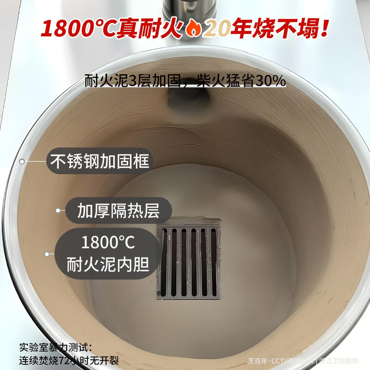 0225新型炉膛柴火灶无烟新加厚炉膛专用灶台款不锈可移动耐高温炉