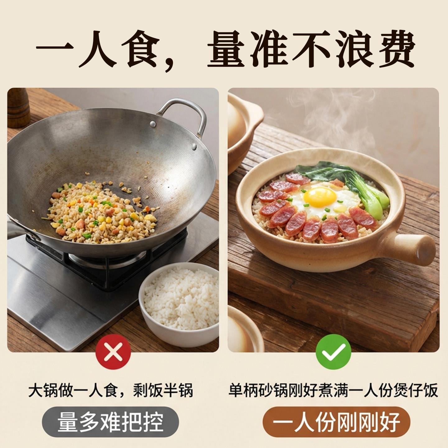 仔砂饭锅煲家用耐煲高温TG1专用一份人浅锅米线浅口啫啫煲干烧不