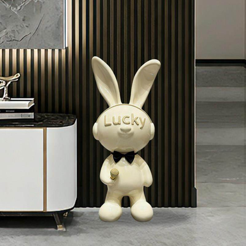 网红轻奢兔柜子大存钱罐落地装摆件轻奢现代客厅电视旁边软XYDJT
