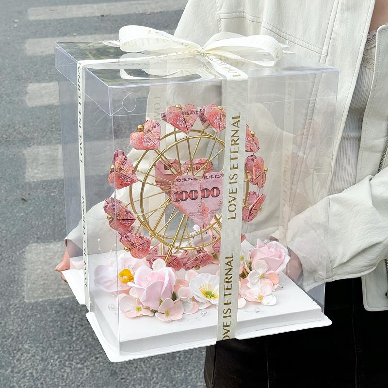 diy手工材料包爱心创意生日礼物女友发光旋转浪漫网红摩天轮礼盒