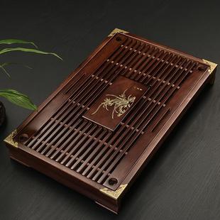 实木茶盘家用功夫茶具托盘沥水小茶台小型不锈钢塑料简约茶海客厅