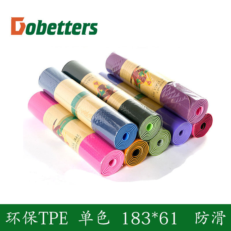 6mm厚TPE单色瑜加垫体育垫防滑健身户外垫子tpe瑜伽垫