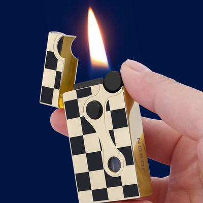 JOBON/中邦双火焰个性一机两用打火机抖音快手礼品带可视窗打火机