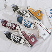 板鞋 春秋新款 潮流 球鞋 ing潮款 帆布鞋 女学生1970s高帮系带韩版