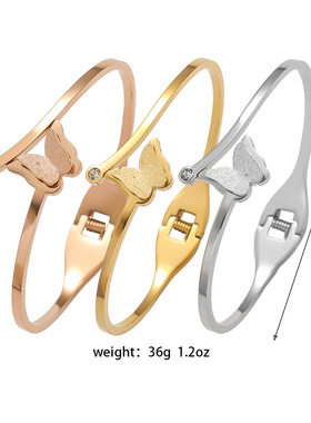 直播时尚款磨砂蝴蝶手镯女气质仙女风不褪色防水手环