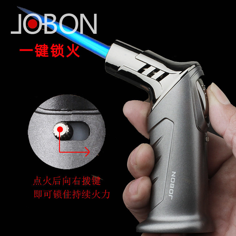 jobon中邦雪茄打火机蓝焰直冲便携式高档鸡尾酒烟熏打火机