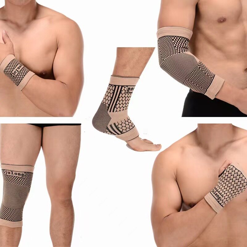 运动护膝骑行跑步登山保暖透气护膝尼龙针织户外运动套装