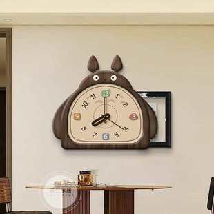 2025新款简约多功能带钟配电箱挂钟遮挡箱弱电箱猫咪电表箱装饰画