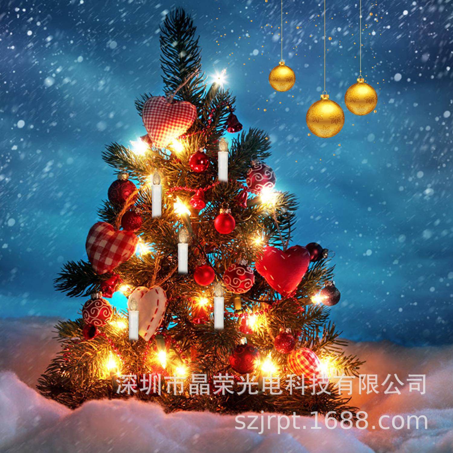 10支装LED圣诞蜡烛遥控蜡烛单色暖白LED蜡烛灯节日婚庆蜡烛