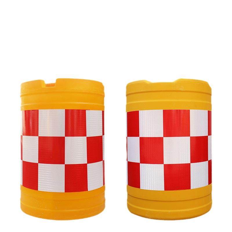 滚塑水马防撞桶圆柱形塑料隔离桶高速路口道路交通注水反光警示墩