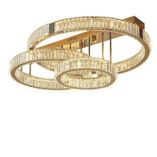 轻奢室现代水晶客厅灯北欧简约主卧灯RWB间气极大简高端LED吸房顶