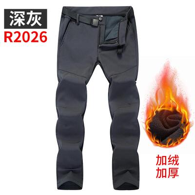 户外软壳裤男2020女加绒加厚风水防保软壳冲锋暖裤秋冬季登山防裤