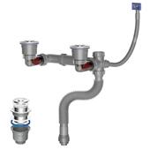 厨房菜盆下水洗管双置槽防臭排水管后省空间洗碗池用通下水器