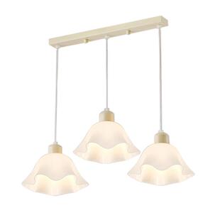 d北欧创0意三头餐厅灯225年新款奶油卧室床头吊灯花朵造型l风e灯