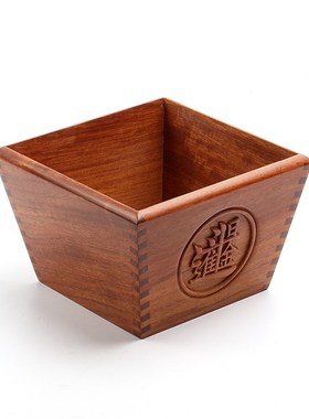 红木日进斗金米斗缅甸花梨实木创意木制客厅摆件入伙招财开张礼品