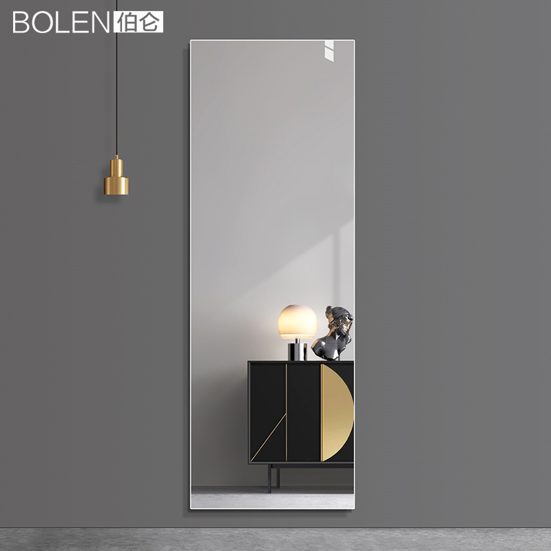 无框穿衣镜壁挂贴墙粘墙全身镜家用舞蹈大镜子衣柜试衣镜定制