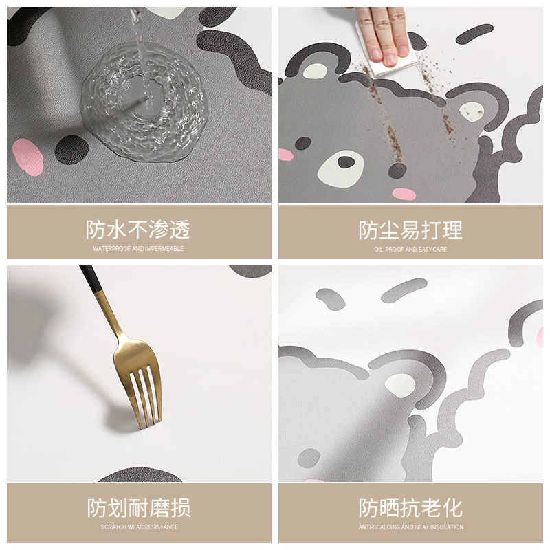 入户玄关鞋柜垫子台面防脏盖布餐边柜桌垫卡通防水皮革电视柜桌布