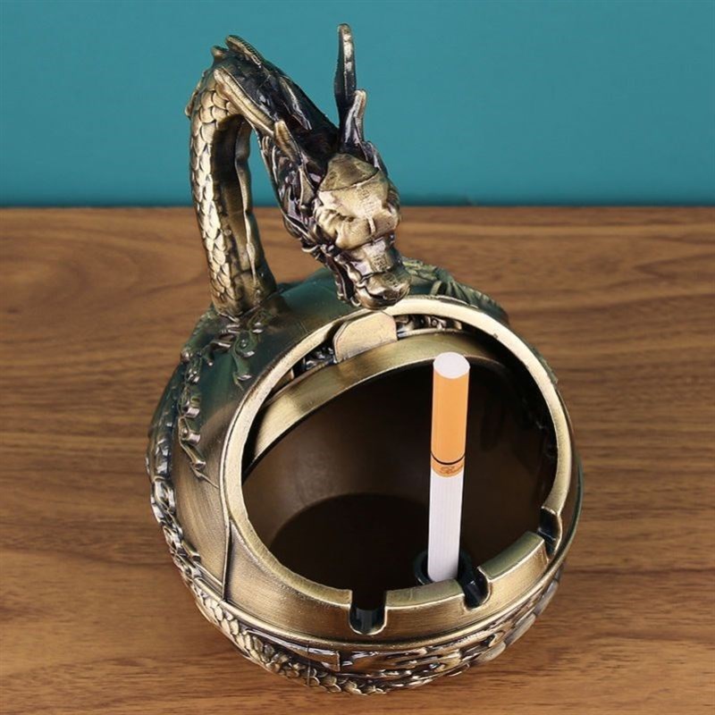 高档青铜】生肖烟灰缸带盖防飞灰密封创意个性客厅用烟灰缸