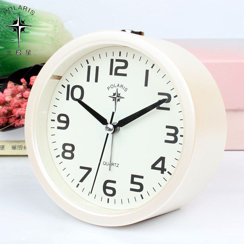 北极星学生用小闹钟静音创意儿童音乐闹铃卧室夜灯床头电子表