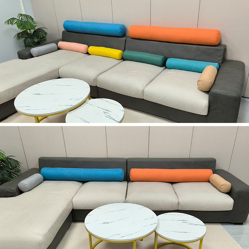 客厅沙发亚麻圆柱长条枕圆形抱枕头枕腰枕靠垫靠枕腰垫罩不含芯