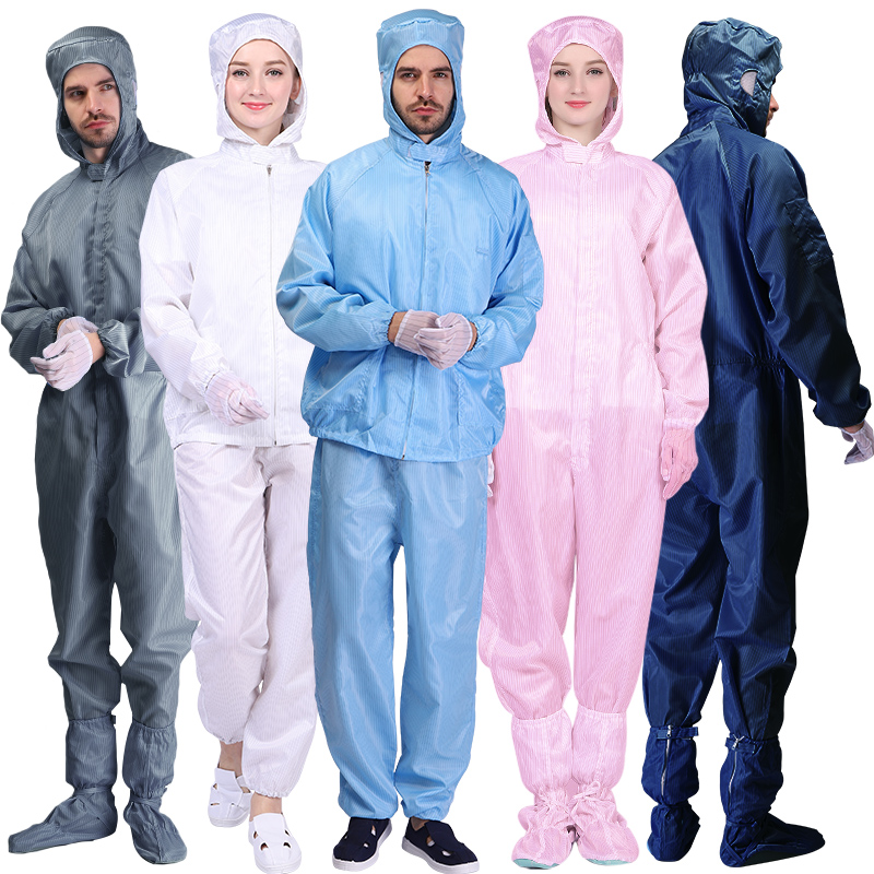 无尘服连体  高品质大牙拉链防尘服男女喷漆食品洁净防护服静电衣
