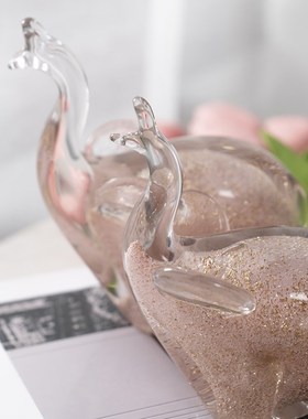 现代琉璃吉祥象创意客厅玄关酒柜办公室家居艺术装饰品