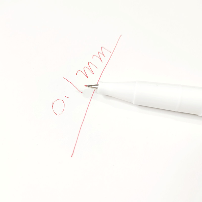 七牛记号笔红色针管头防水不掉色勾线笔描线笔特细眼皮画线笔洗