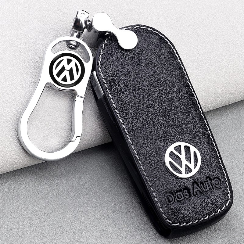 精品大众老迈腾车钥匙套B7老款CC牛皮12扣13壳15包b6插入式17款男