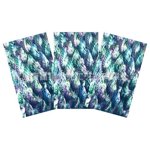 销售14x24cm黑底高光扇贝纸手工螺钿漆艺工艺品镶嵌薄片贝壳纸