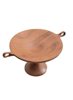 风中古耳朵盘木质桌面收纳摆URK件家用托点心盘实木复耳古双托盘