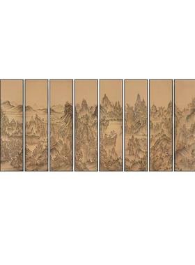 酒店EOJ高大堂山水挂风景多客幅画新中式厅意境感壁画别墅区档装