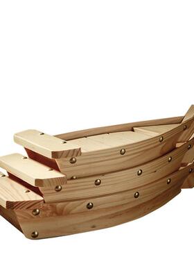 包邮MKP木制寿司船松木创具意餐日式寿司刺身拼设料盘理装饰摆寿