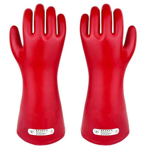 厂家直销高压12KV橡胶绝缘手套手型加厚耐用电工手套防触电