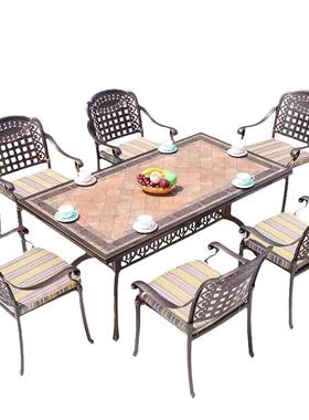 户外L-2081桌椅庭天院台露别墅院子里的露室外铸铝桌件椅三五套休