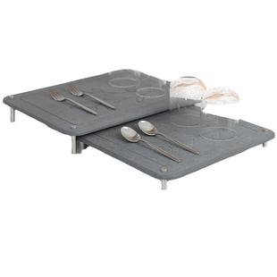 2件嵌套餐具干燥垫厨房柜台吸水速干石盘托盘浴室洗漱台置物架子