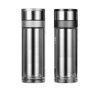 400ml砸钉子一车载一键开玻璃杯离茶速水分杯一键开盖茶双层车泡