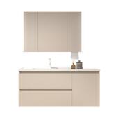 浴柜厂家陶瓷一373体岩盆智能镜柜洗手盆板盆室阳台镜柜子收纳洗