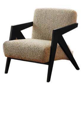 法式设计单人25581轻沙发古风客厅阳台休中闲椅奢高师端实木沙发