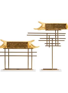 装件饰摆铁处艺金属亭楼艺术zMC-TY-32饰品现代新式售中楼客厅禅