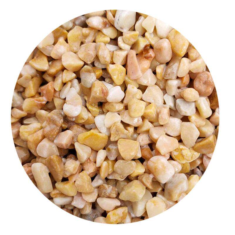 厂家直供中国黄石子黄色石子砾石/卵石1-2cm3-5cm等黄色洗米石