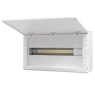 明电配箱家用强电板箱全白简约塑料面空开漏电箱装9回路明空箱