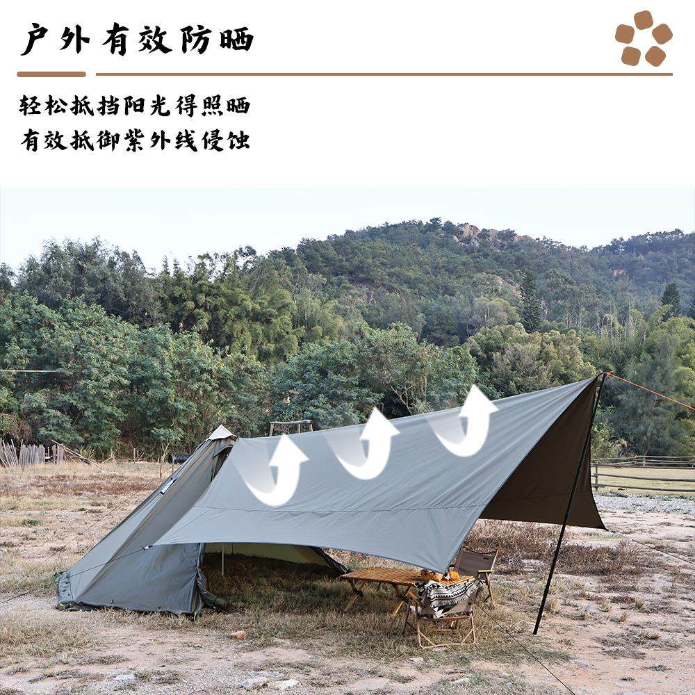 出口岛国!营地专用tc棉遮阳棚户外超大露营休闲野餐便携棉布天幕