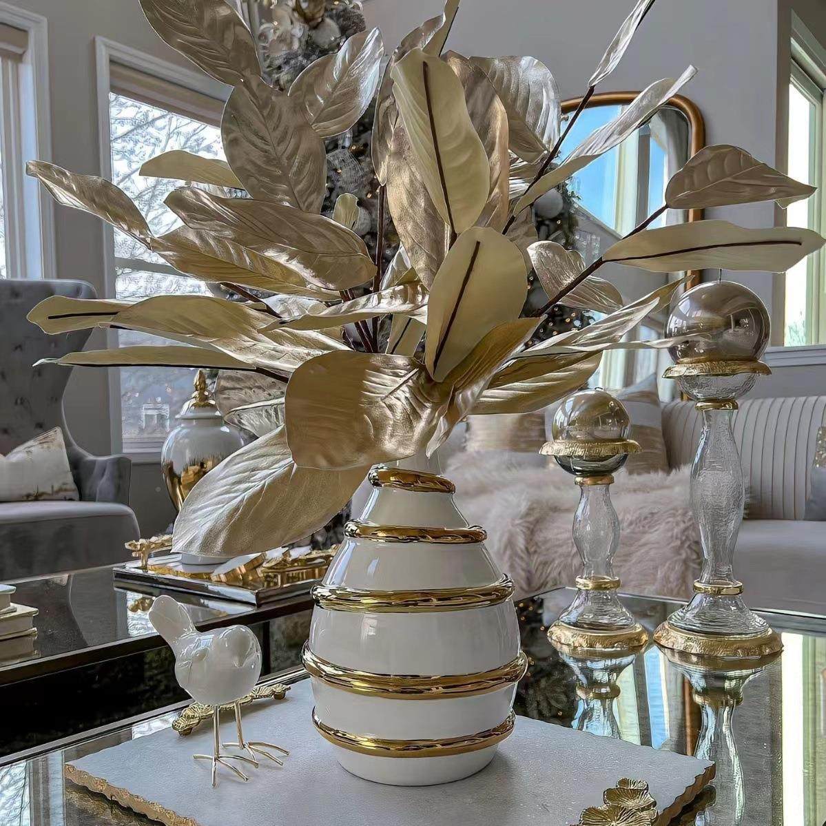 工店厂直销欧式电镀金色陶瓷瓶样板YHJ房酒客花轻奢厅工艺品摆件,橡塑材料及制品,工业陶瓷,淘宝优惠券,粉丝福利购,淘宝优惠卷