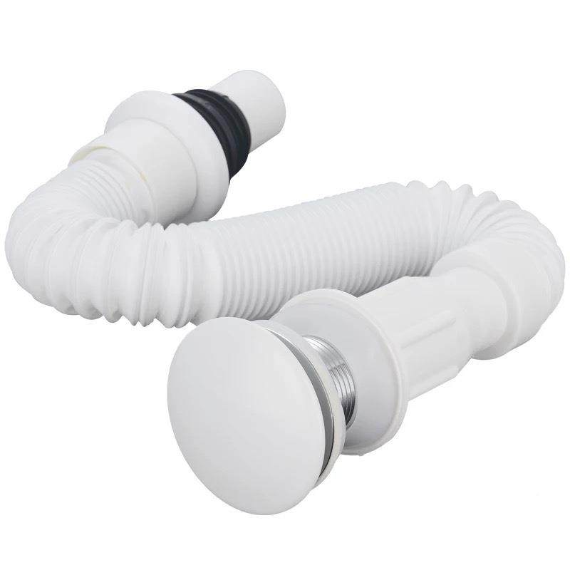 瓷白色黑瓷色陶弹跳水器洗下手池洗脸盆陶盆不锈钢排水管,家装主材,下水器,淘宝优惠券,粉丝福利购,淘宝优惠卷