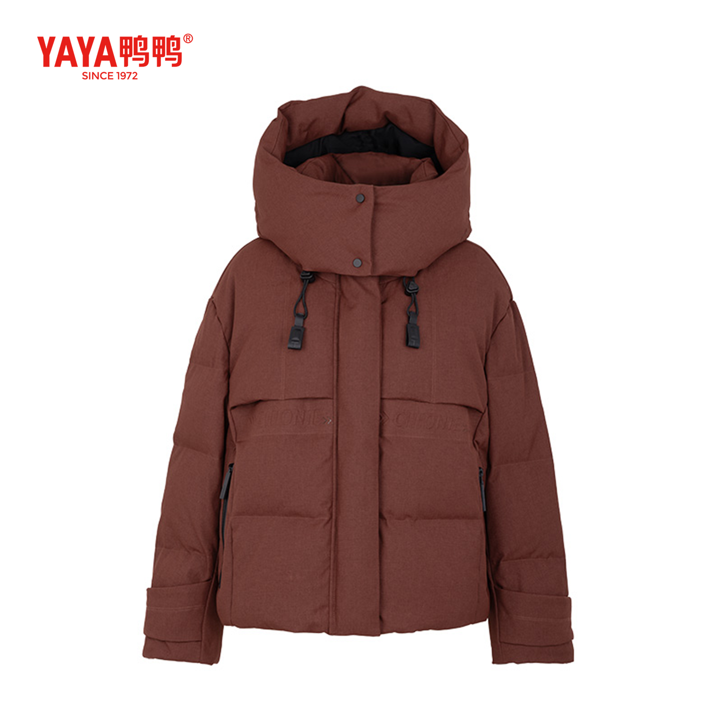YAYA鸭鸭短款加厚羽绒服女2025秋冬新小个子百搭连帽直筒时尚外套