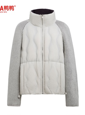 YAYA鸭鸭羽绒服2025秋冬新款女士短款立领轻薄双面穿百搭拼接外套