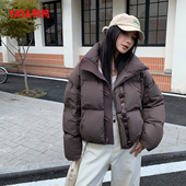 2025年冬季 新款 羽绒服短款 YAYA鸭鸭韩版 立领泡芙款 面包服加厚保暖