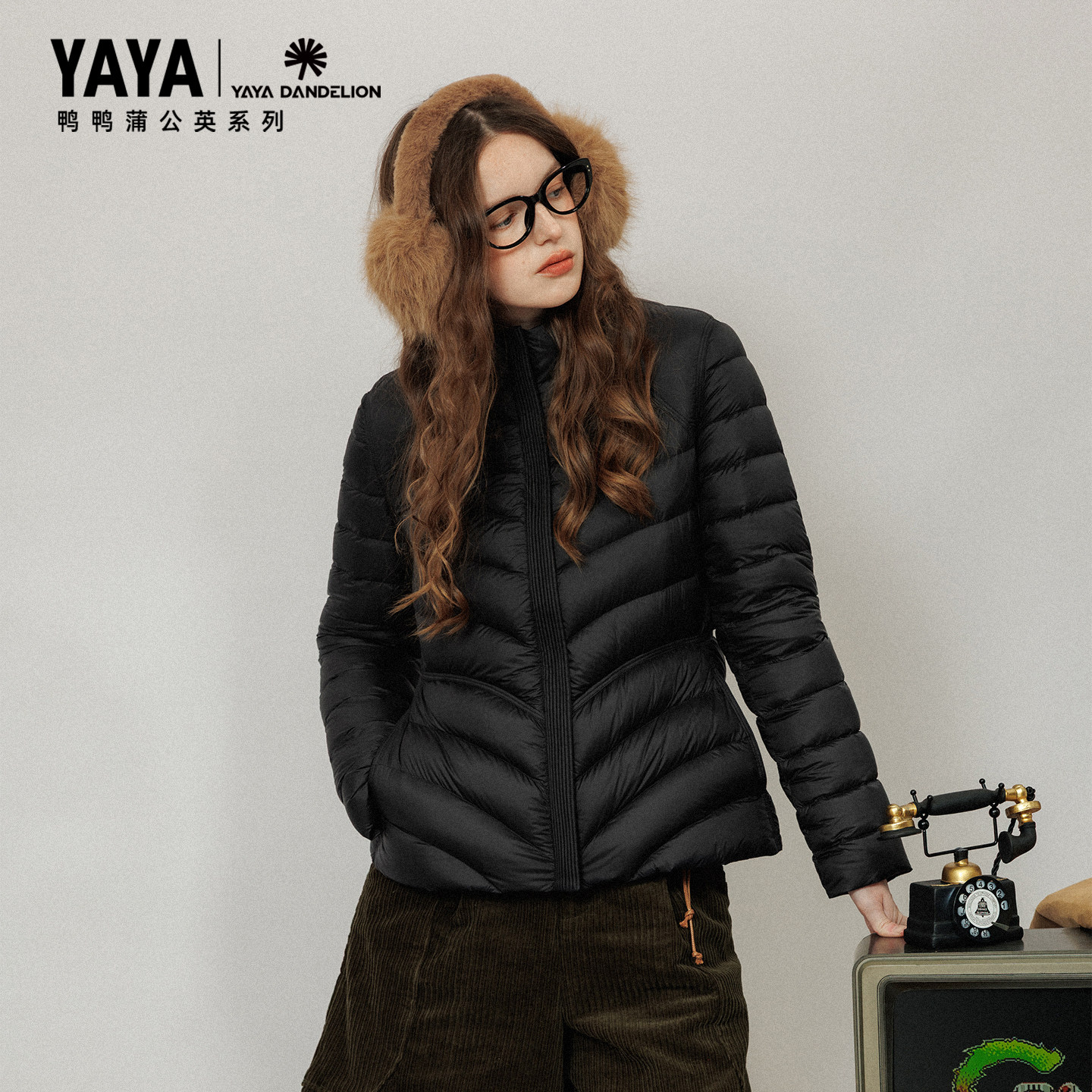 【蒲公英系列】YAYA鸭鸭冬季新款立领鹅绒服女显瘦保暖羽绒外套
